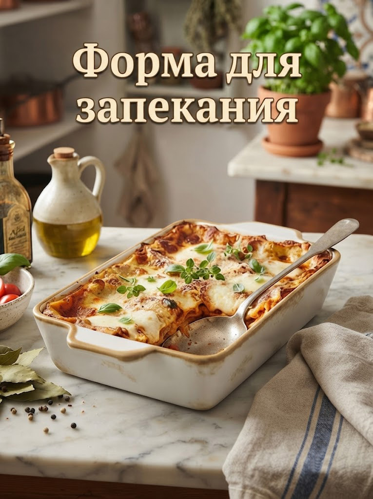Форма для запекания, объем 700 мл, размер 23,5х13х4,5 см, фарфоровая