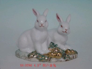 Статуэтка Кролики, фарфор, 9,5 х 6,5 х 7 см — фото 2