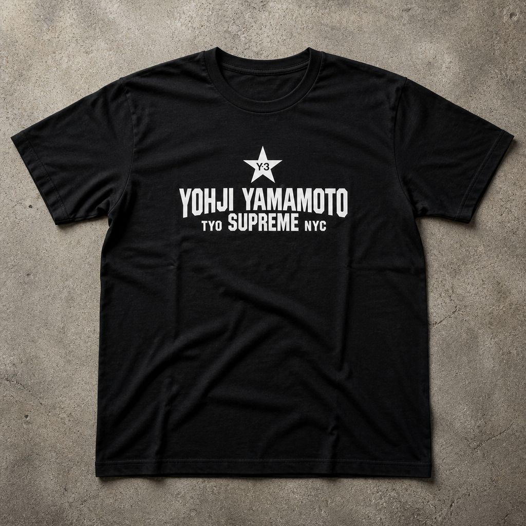 Футболка y-3 yohji x supreme y2k type flat_lay