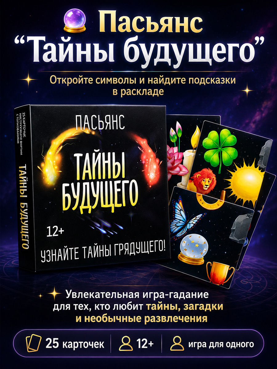 Пасьянс карточный "Тайны будущего", 25 карт, 12+