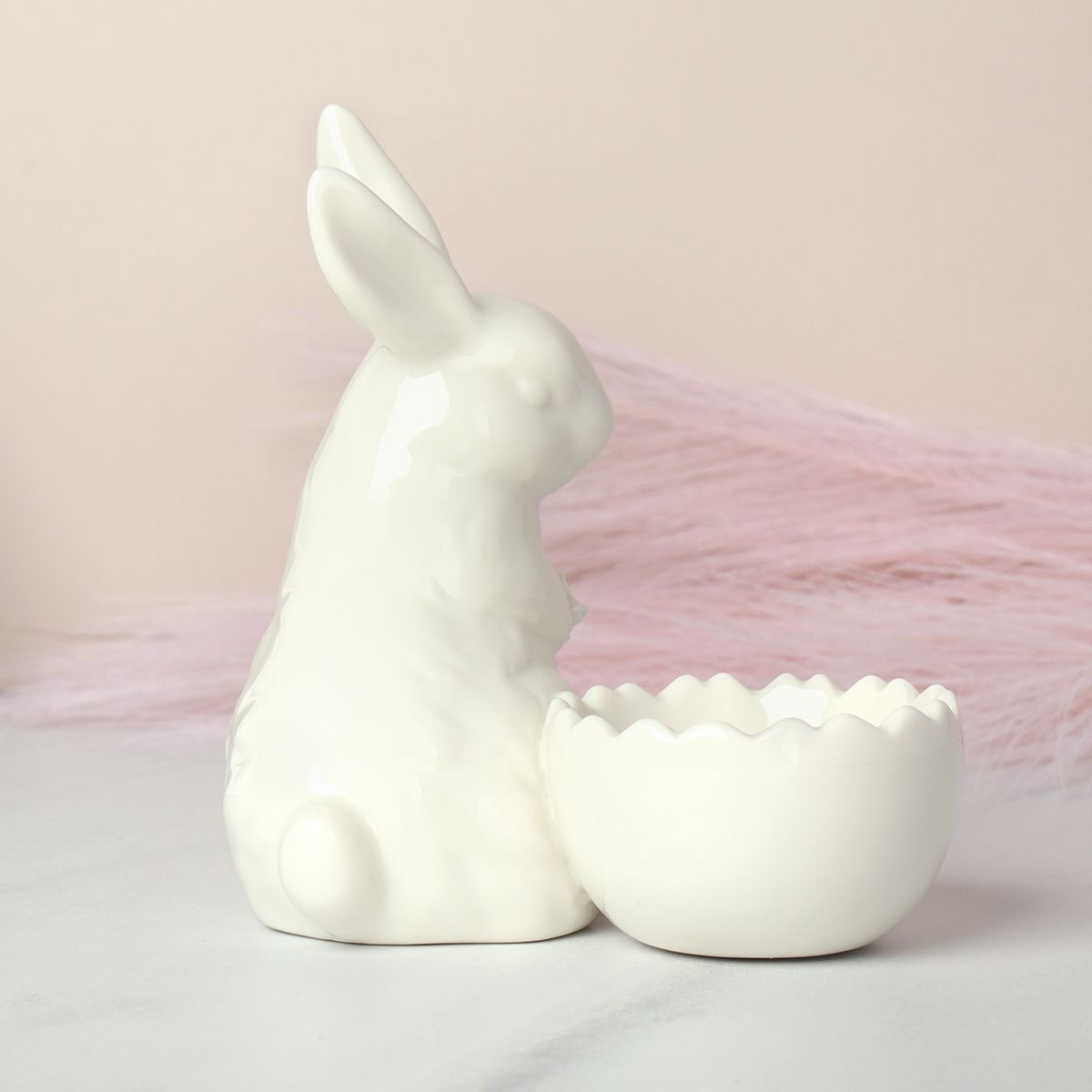 Статуэтка Кашпо фарфоровое Кролик (пасха), фарфор, 11 х 7,5 х 12 см — фото 3