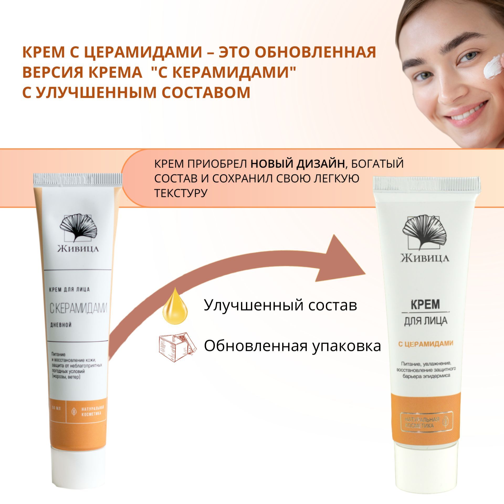 Живица,КремдлялицасЦерамидамизащитный40мл.,обновленныйсостав
