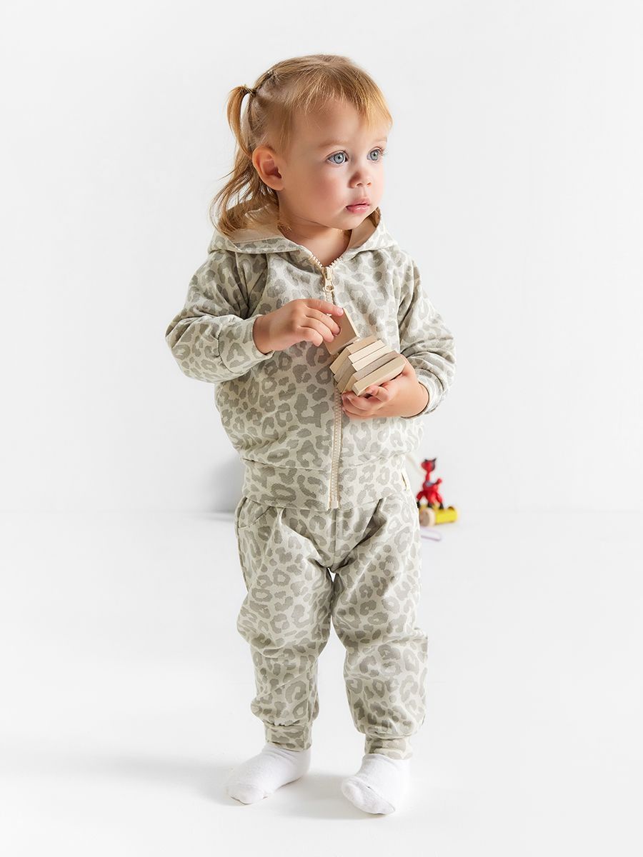 Костюм для девочки: толстовка и брюки Крошка Я Leo baby, рост 86-92 см