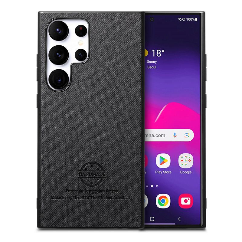 智能手机壳 用于 Samsung Galaxy S24 Ultra, 热塑性聚氨酯, 黑色