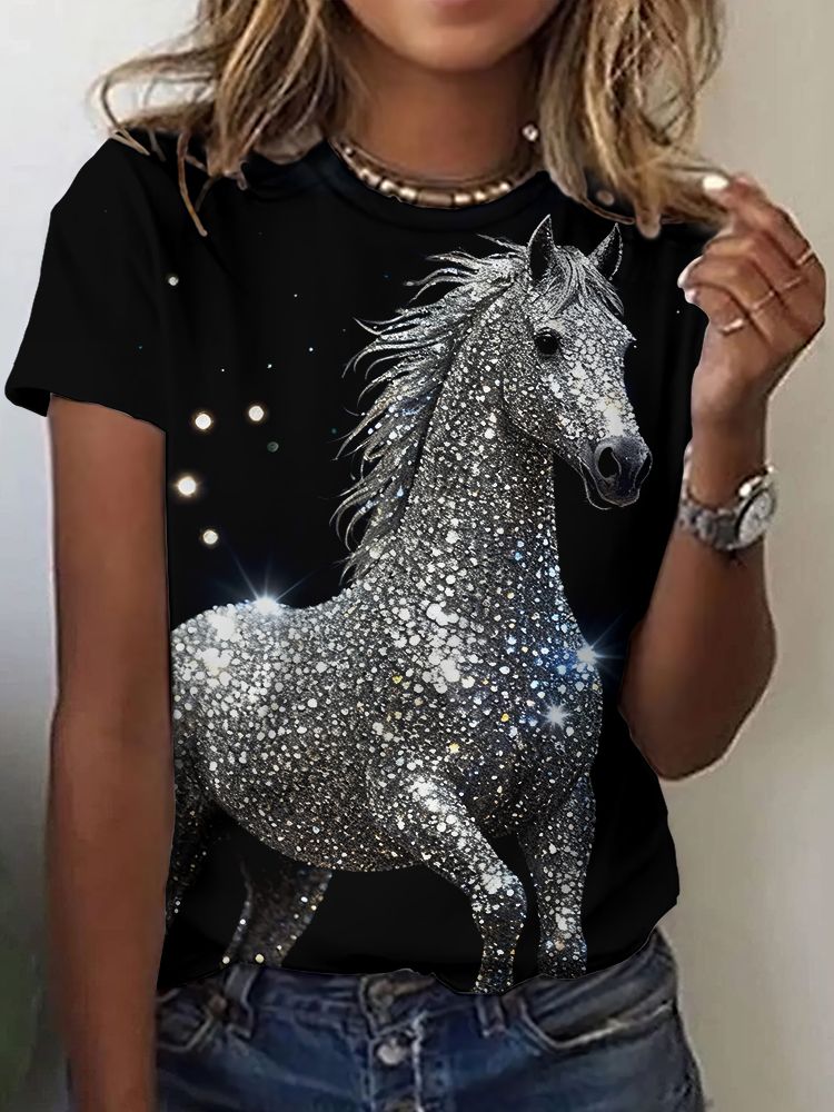 Футболкасизображениемлошади