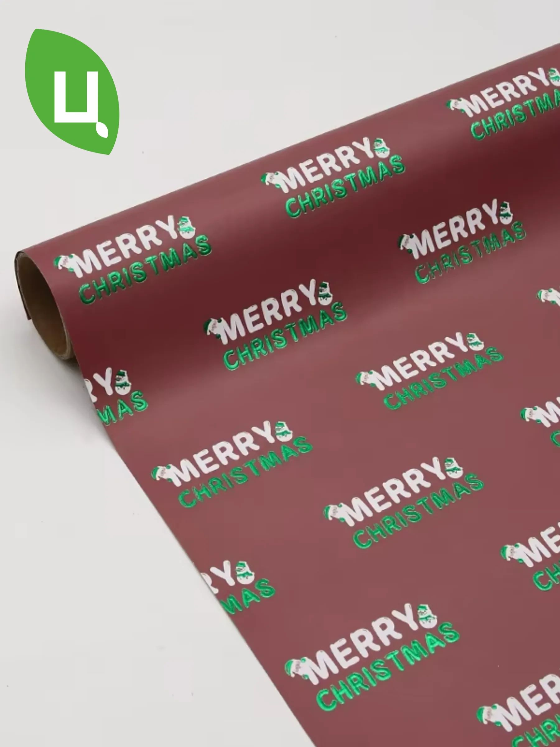 Упаковочная бумага НГ Merry Christmas в уп/15 штук бордовый 38*50CM P.SDDLD011 Китай