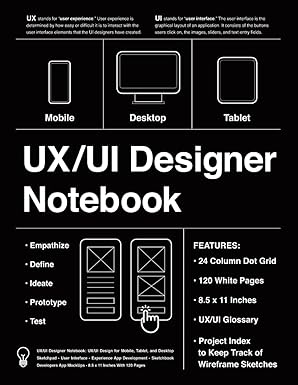 UX/UI Designer Notebook: UX/UI Wireframes Notebook: UX/UI Design for ...