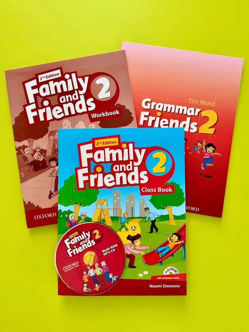 Family and Friends 2 + Grammar Friends 2 Полный комплект учебник+рабочая тетрадь+грамматика+CD/КОД | Family and Friends 2 + Grammar Friends 2 – Complete Set: Textbook, Workbook, Grammar Guide, CD