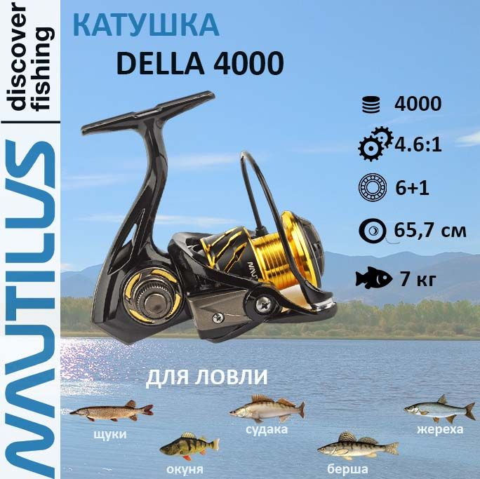 Катушка Nautilus Della, Безынерционная, 4000, Передний фрикцион купить ...