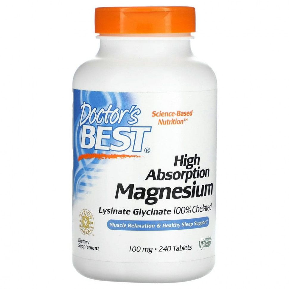 Магний 100 mg. 240шт. Doctor's Best / Доктор Бест High Absorption ...