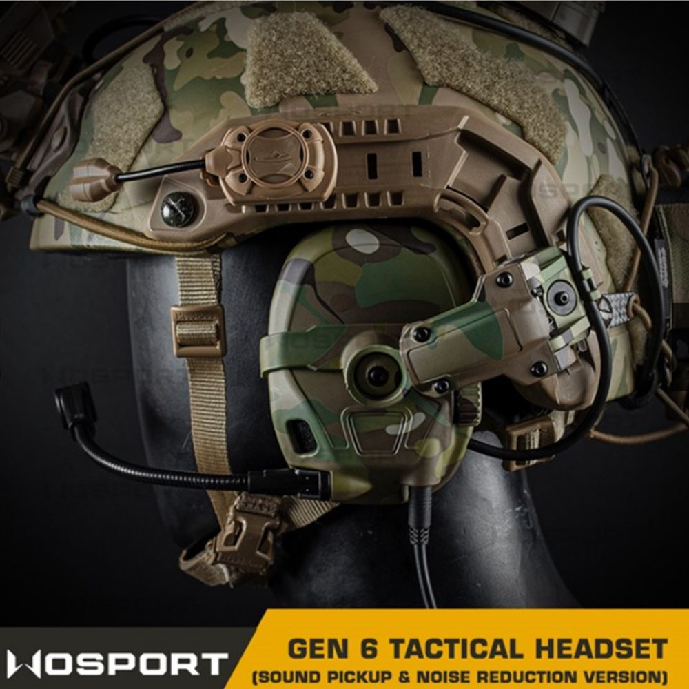 Наушники активные тактические 6TH Gen Tactical headset/гарнитура/поворотные крепления на шлем мультикам #1