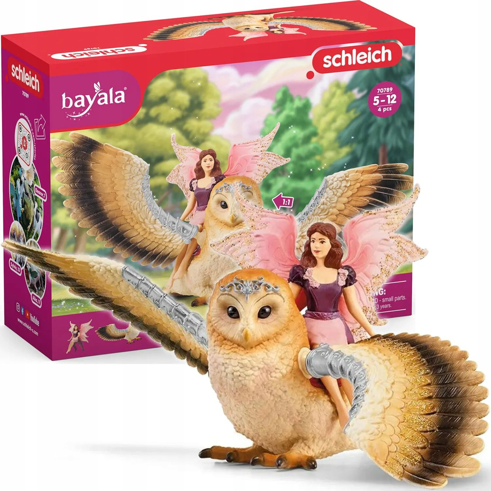 Фигурки Schleich Bayala - Игровой набор Фея Эльф, летящая на сове - Шляйх Эльфы Баялы 70789  #1