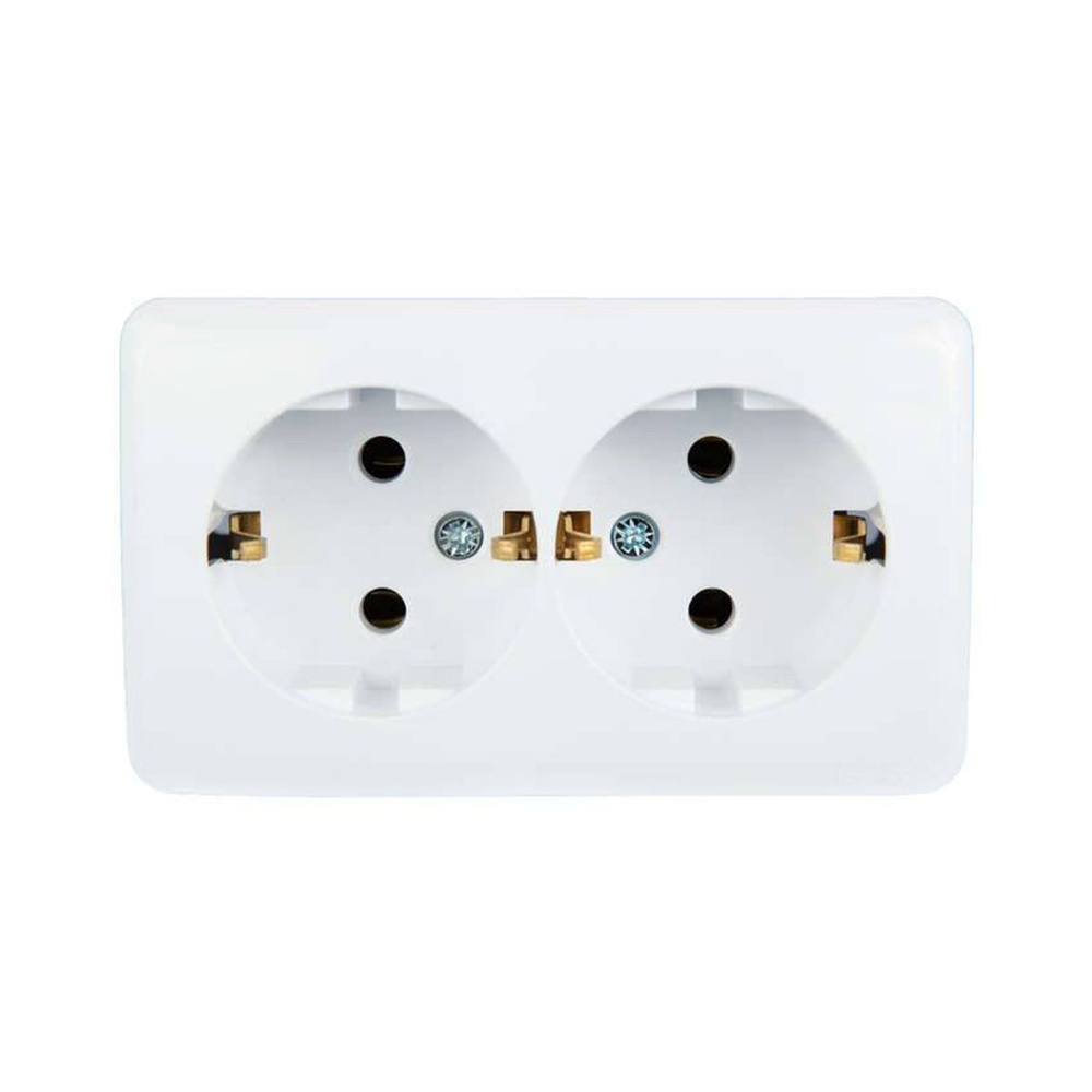 Розетка двойная Lezard Viola, накладная, с/з, керамика, белый - купить ...