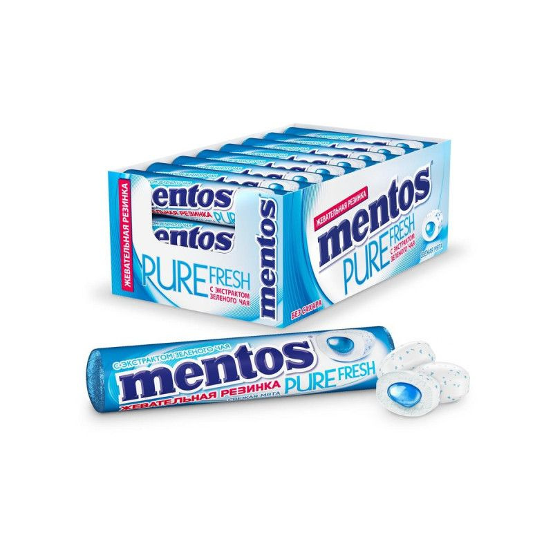 Жевательная резинка Mentos Pure Fresh свежая мята 15.5 г х 24 шт #1