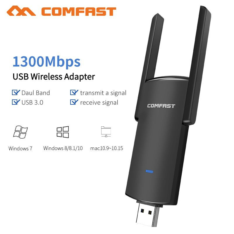 Comfast Wi Fi адаптер 5 ггц Wi Fi адаптер для компьютера Wi Fi 1300mbps интерфейс Usb 30 4004