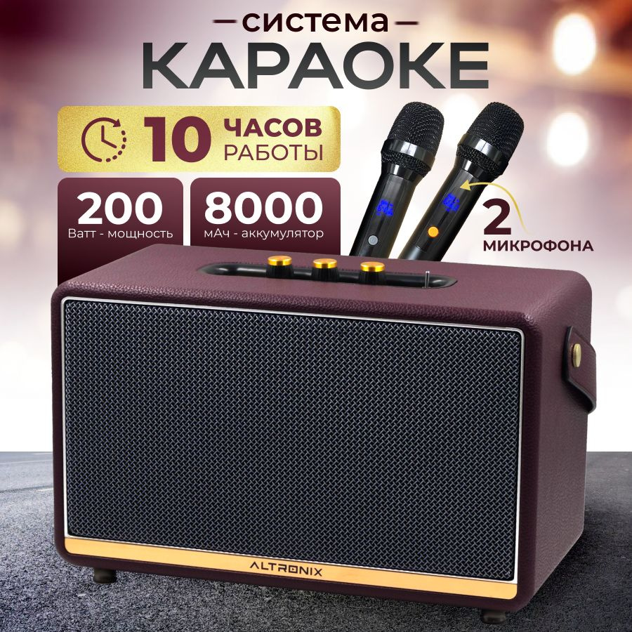 Караоке система с 2 микрофонами и колонкой Singer 200 - купить с доставкой  по выгодным ценам в интернет-магазине OZON (1175814230)