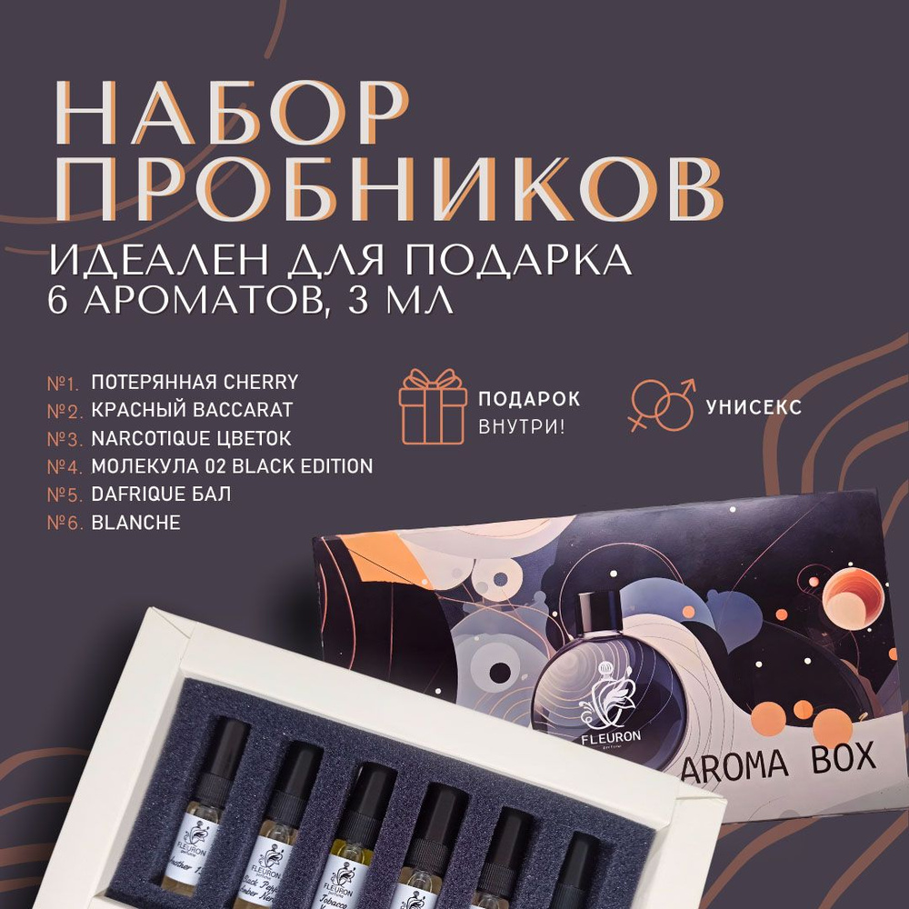 Набор Духов 3 мл по 6шт, Потерянная Cherry, Красный Baccarat, Флер ...