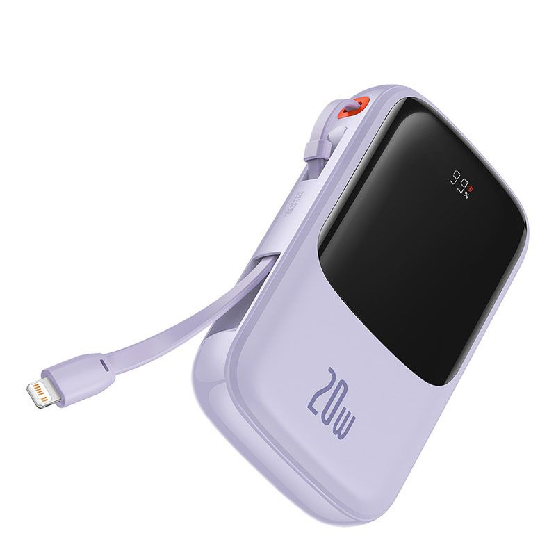 Baseus Внешний аккумулятор PPQD020101colour_Lightning_USB Type-C_USB, 10000 мАч, сиреневый  #1