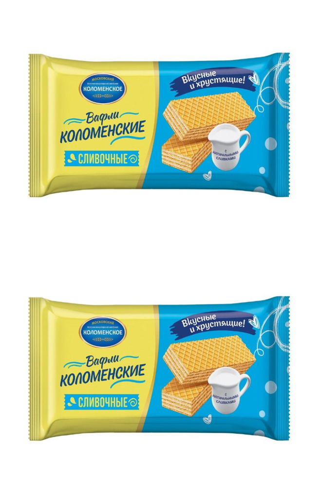 Коломенское Вафли Сливочные традиционные, 200 г, 2 уп - купить с ...