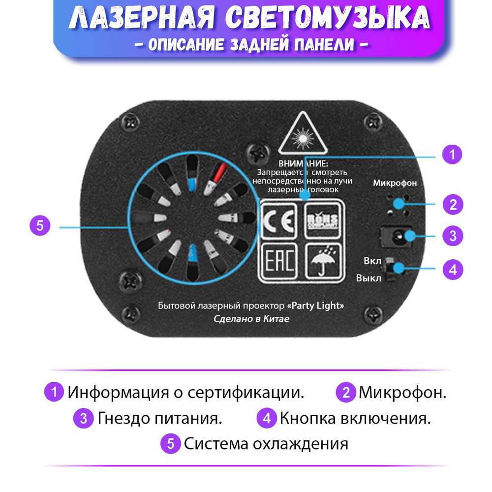 Мини лазерный проектор 60 рисунков. Светомузыка (Цветомузыка) с пультом  дистанционного управления для дома или небольших помещений. - купить с  доставкой по выгодным ценам в интернет-магазине OZON (1606552664)