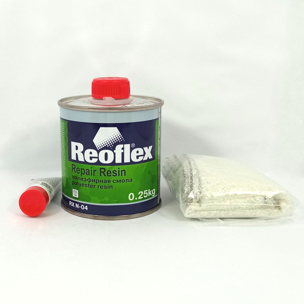 Ремкомплект REOFLEX RX.N-04 на основе полиэфирной смолы (смола 250г + 15г отвердитель, стекломат 0,25м2) #1