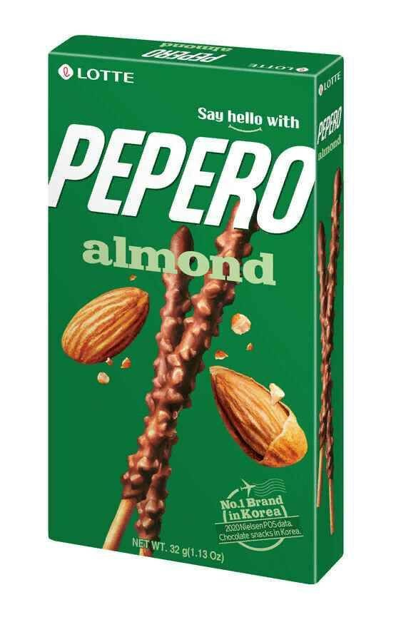 Печенье-соломка LOTTE Pepero Almond , в шоколадной глазури с миндалем, 36 гр *4шт  #1