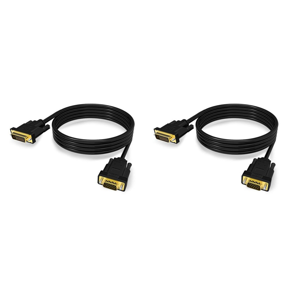 2 кабеля DVI-VGA, активный DVI D 24+1-VGA папа-папа с переходником для ...