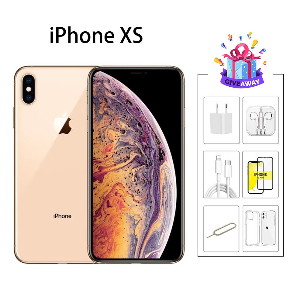 Apple Смартфон iPhone XS , качество гарантировано, запечатано в коробке,  предоставляется бесплатно, версия: CN, USA 4/64 ГБ, золотой