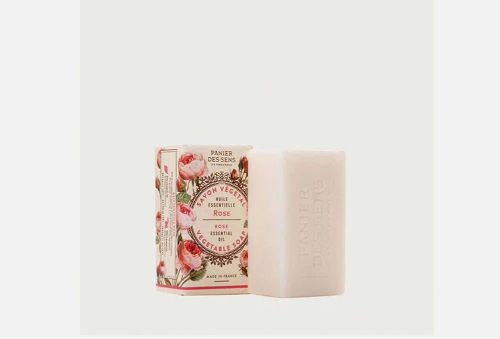 Мыло Panier des Sens, ESSENTIALS Vegetable soap bar Rose 150мл #1