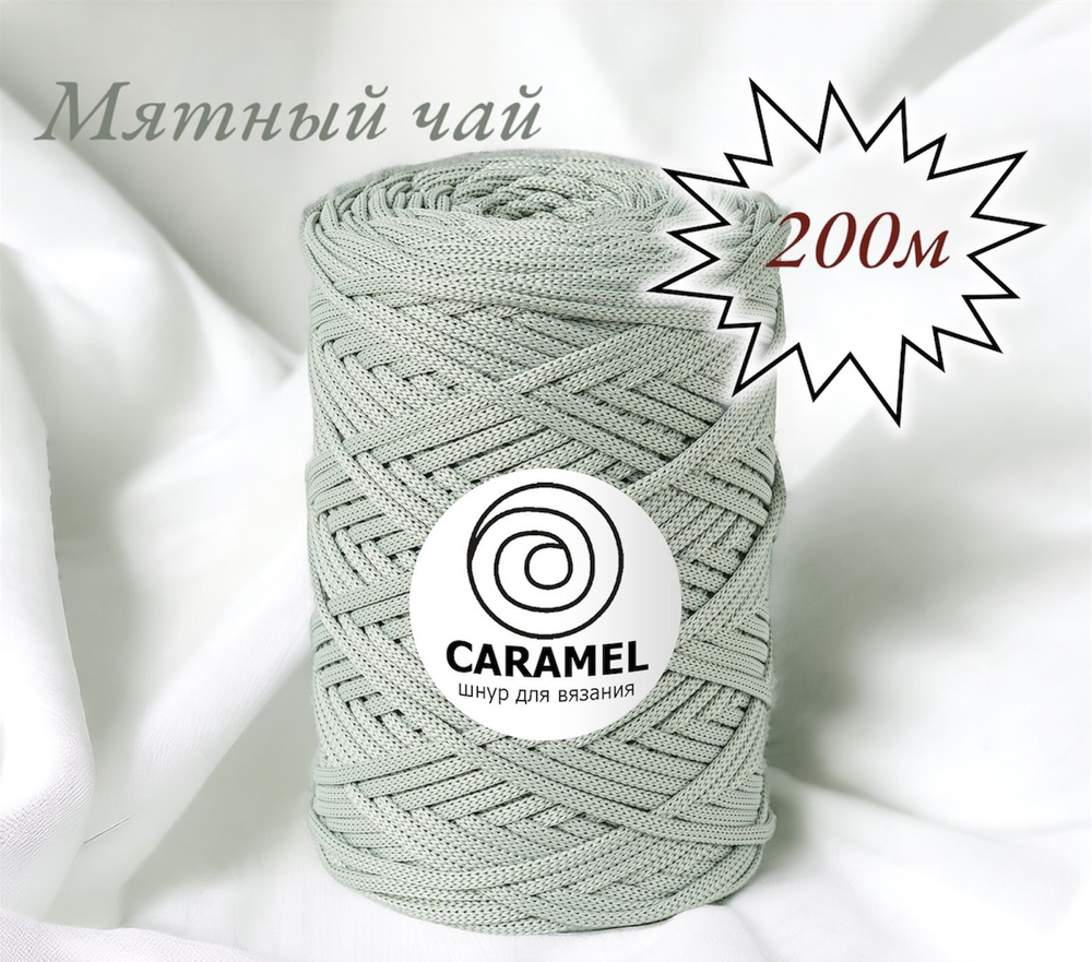 Полиэфирный шнур Caramel 5 мм. 1 моток. 200 м/500 г. Цвет: Мятный чай  #1