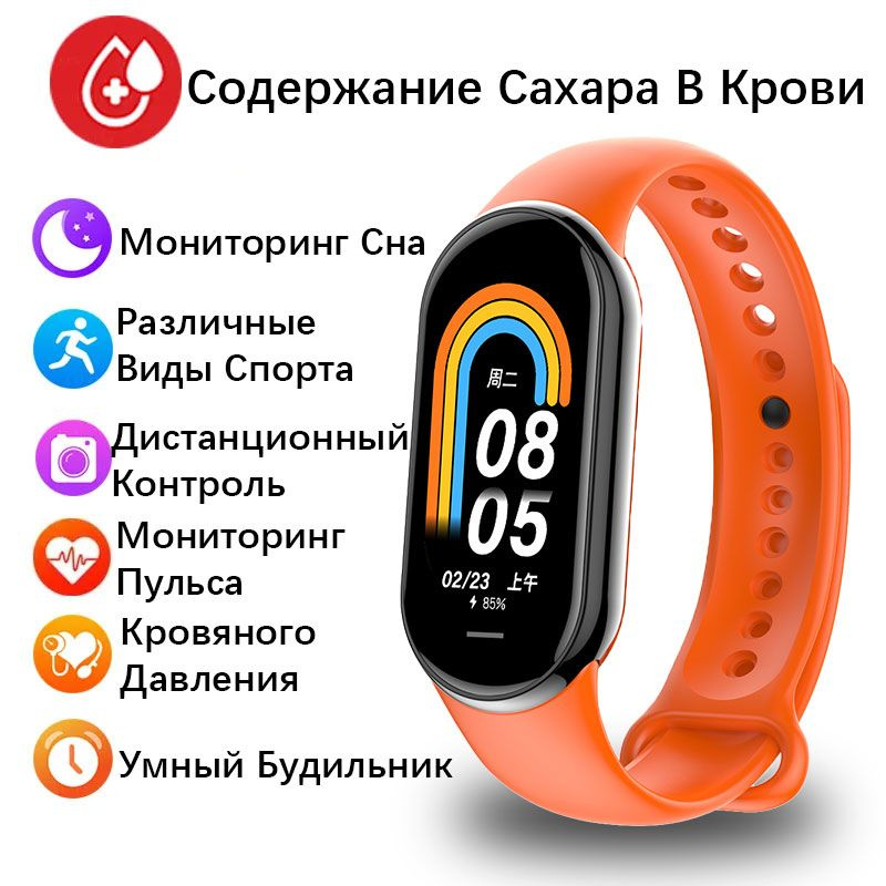Купить смарт-часы Умный Фитнес Браслет M8, экран 1.14" - купить по ...
