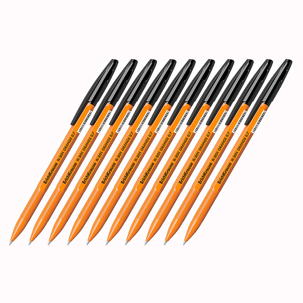 Ручка шариковая 10 шт ErichKrause R-301 Stick Orange 0.7, цвет чернил черный  #1