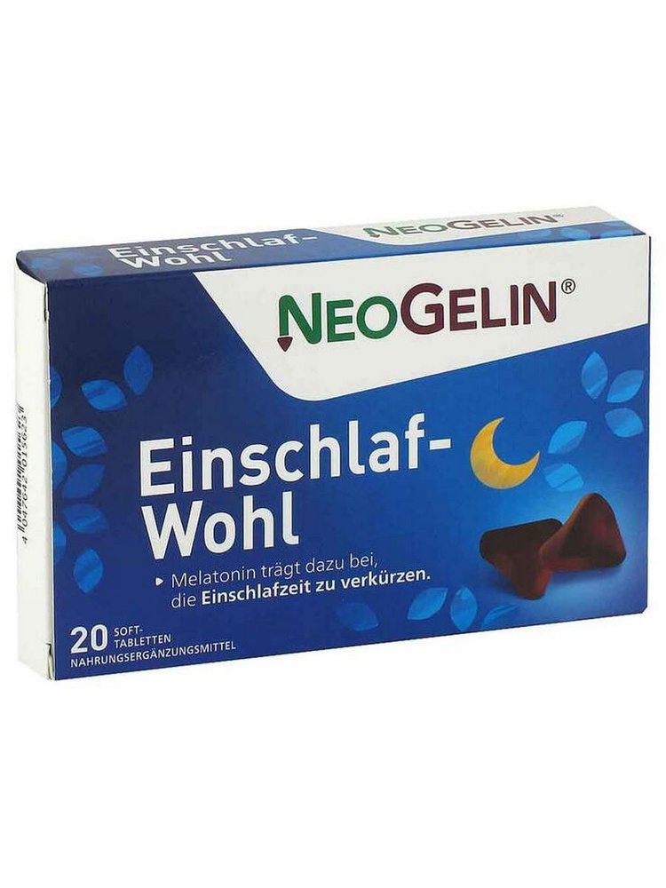 Жевательные таблетки Neogelin Sleep Well, упаковка из 20 жевательных ...