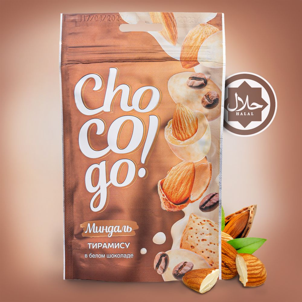 Миндаль в шоколаде Тирамису ChoCoGo 100г драже орехи