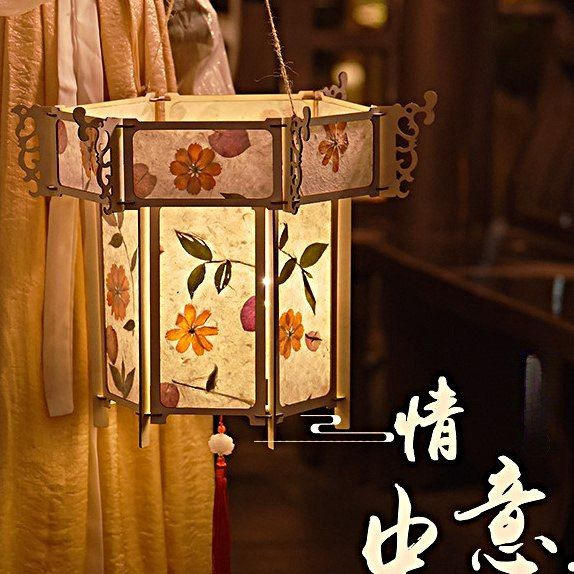 Традиционные китайские дворцовые фонари-фонарики ручной работы- бумага с сухой травой и цветами-фонари #1