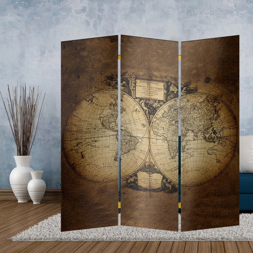 Ширма "Старинная карта мира", 150 x 160 см #1
