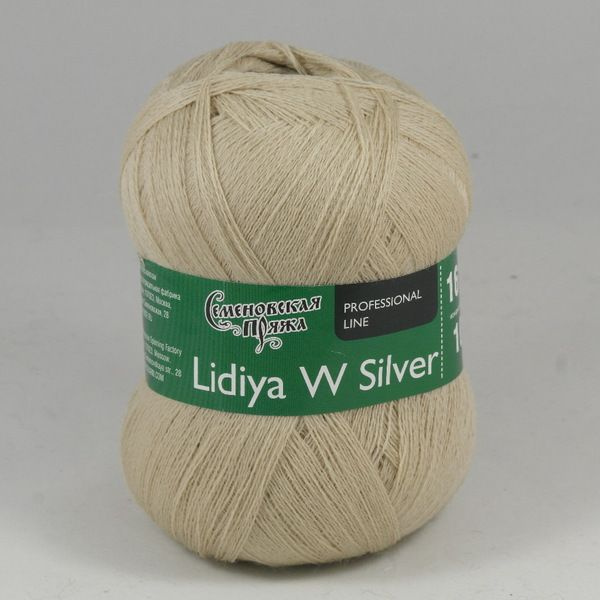 Пряжа в мотках Семеновская пряжа Lidiya W silver (Лидия ЧШ сильвер) бледный хаки 100% шерсть 1613м/100гр #1