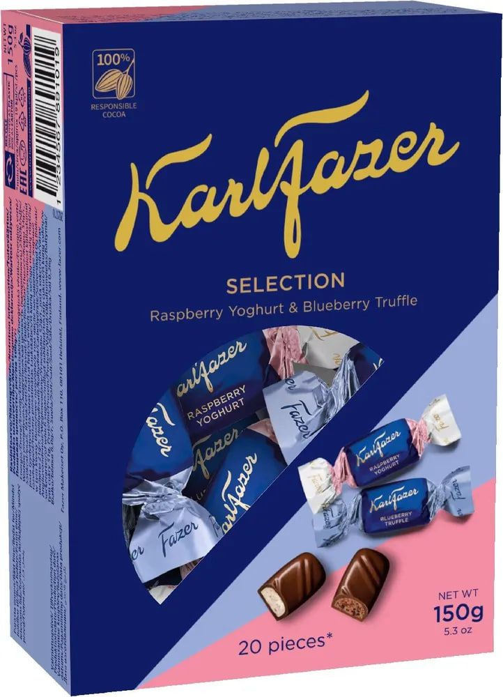 Конфеты Karl Fazer Selection (малиновый йогурт и черничный трюфель ...