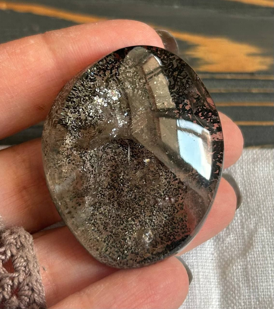 Кварц с хлоритом галтовка Россия натуральный камень mineral  #1