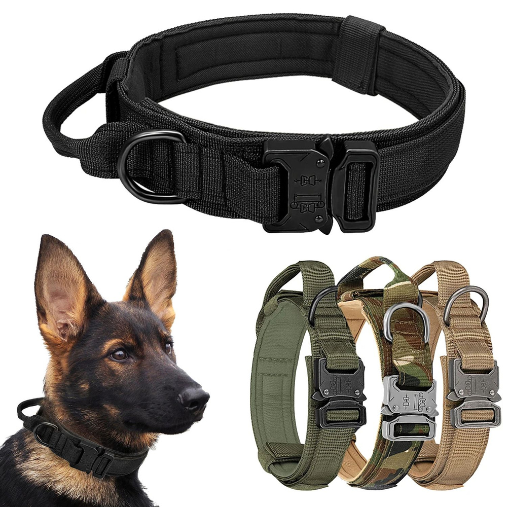 Тактический ошейник для собак в стиле милитари, регулируемый ...