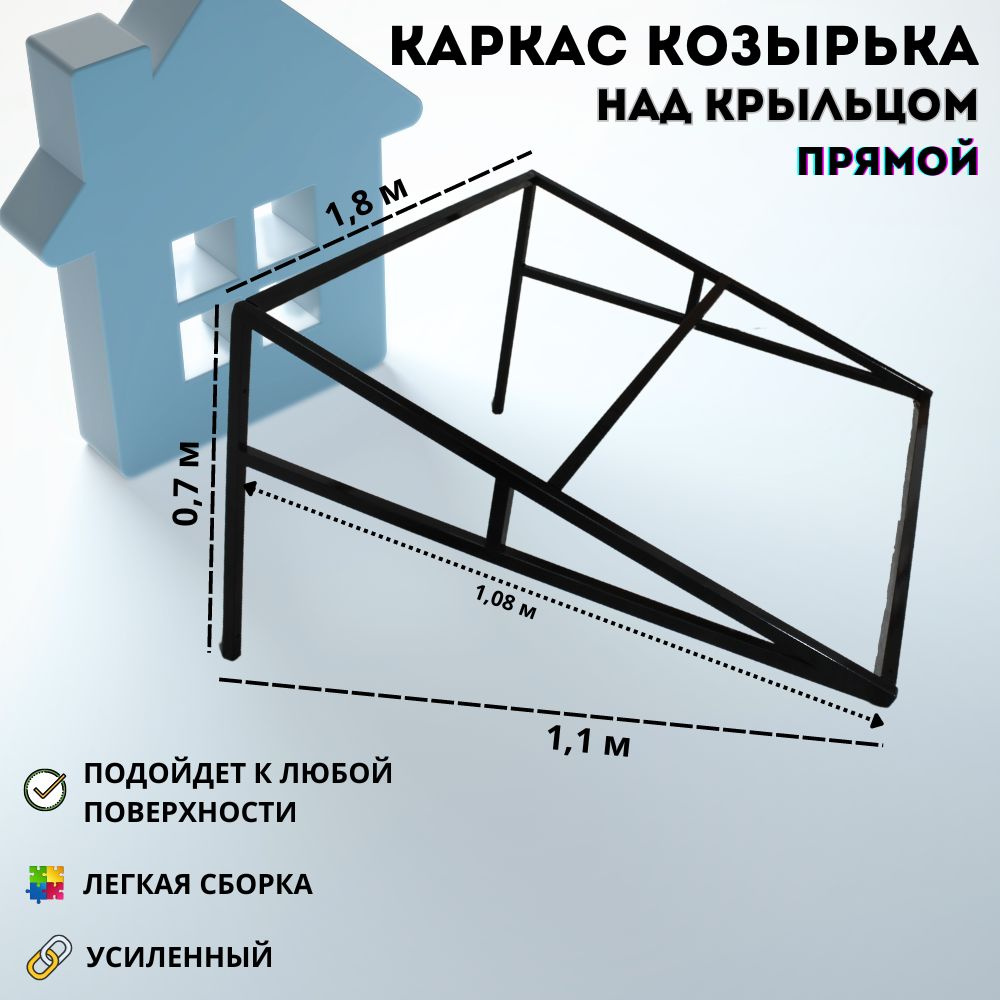 Козырек над крыльцом прямой / Над дверью / (1,8 метра ширина) - купить с  доставкой по выгодным ценам в интернет-магазине OZON (846019520)