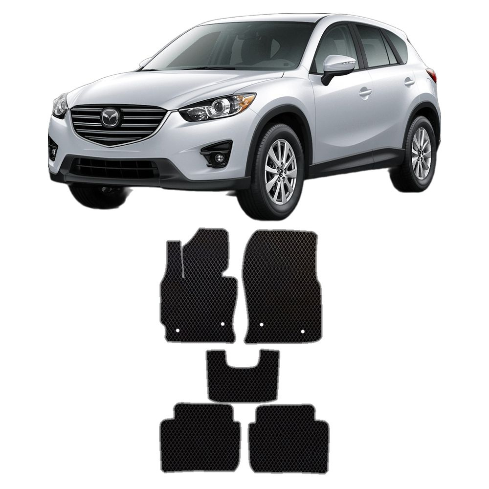 Коврики в салон автомобиля MAZDA CX-5 1 2011-2017, цвет серый - купить по  выгодной цене в интернет-магазине OZON (260352276)