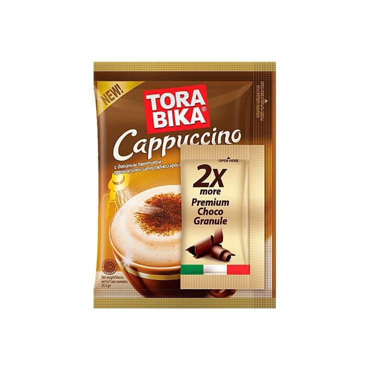 TORA BIKA (Тора Бика) 25г. - 40шт. (2 упаковки) Cappuccino растворимый с доп пакетиком шоколадной крошки #1