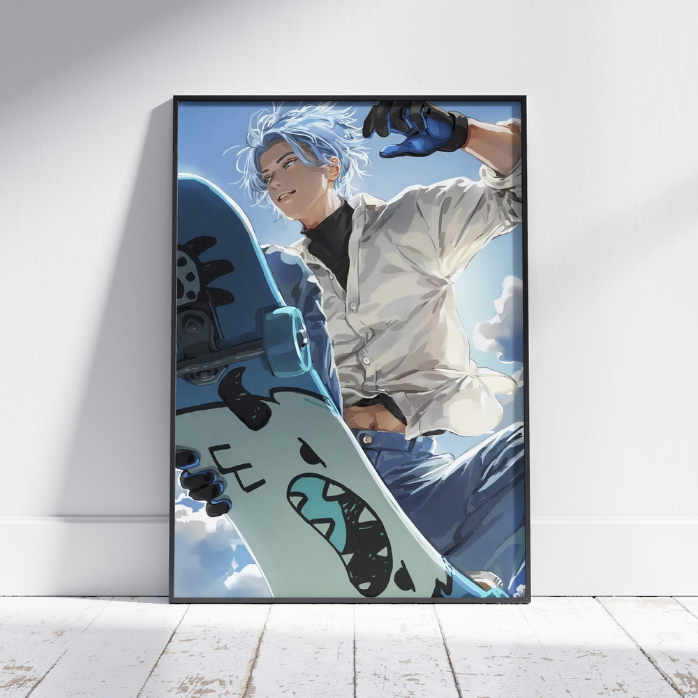 Плакат на стену для интерьера На скейте в бесконечность (SK8 the Infinity - Ланга Хасэгава 2) - Постер #1