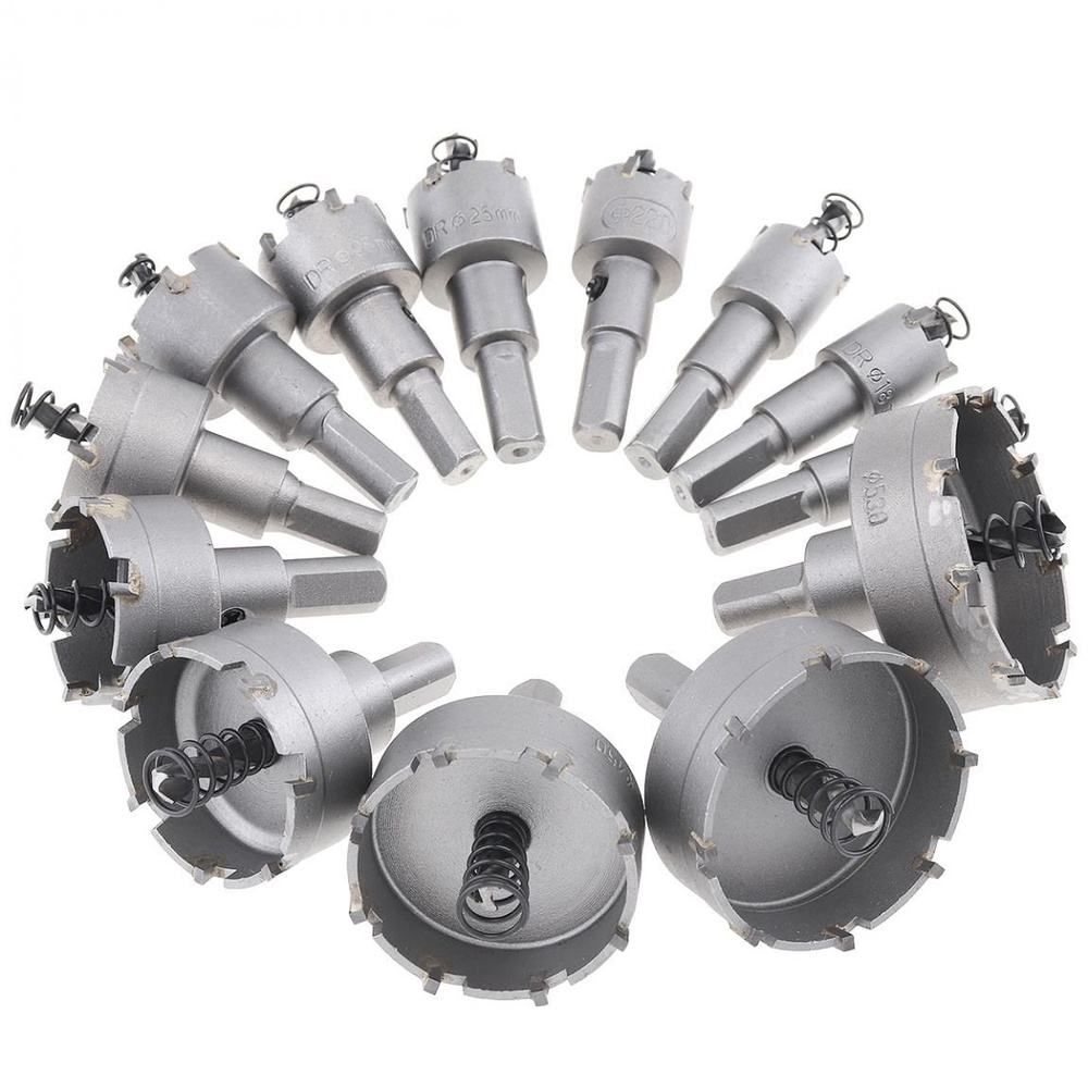 13 шт. 16-53 мм Набор кольцевых пил из сплава с твердосплавным ...