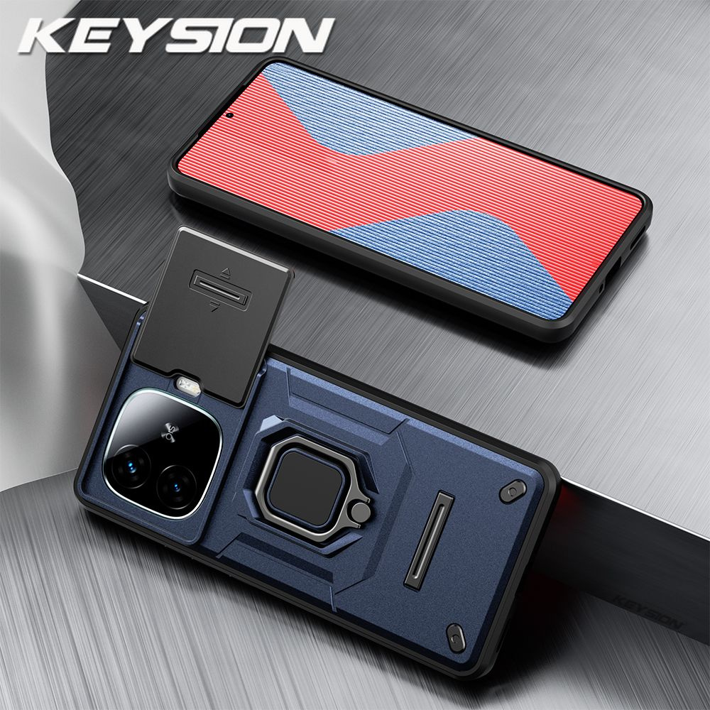 Противоударный чехол KEYSION для IQOO Z9 5G Z9 Turbo Slide Push Pull, защитное кольцо для объектива камеры, #1