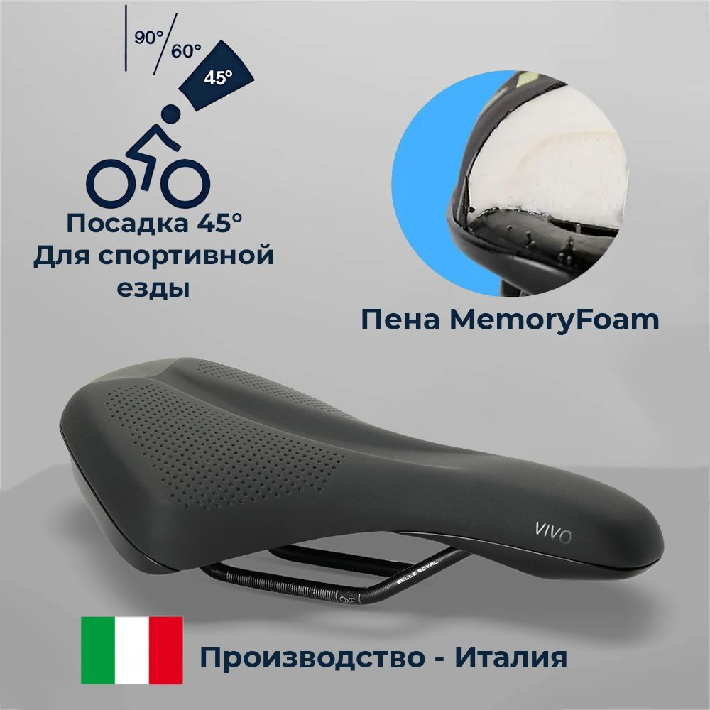 Седло SELLE ROYAL VIVO REFLECTIVE ATHLETIC Unisex, пена Foam Matrix, светоотражающее  #1