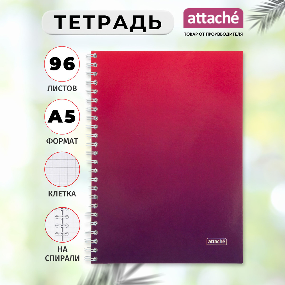 Тетрадь Attache, А5, 96 листов, в клетку, на спирали #1