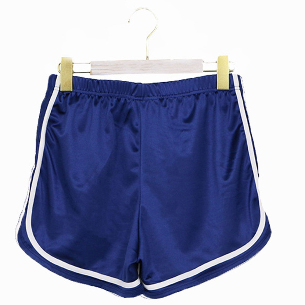Шорты Women Summer High Waist Yoga Dance Satin Sexy Booty Shorts Retro Dolphin Hem Striped Solid Color #1
