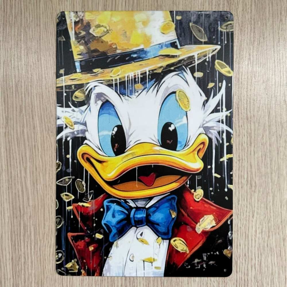 Табличка металлическая интерьерная Арт Скрудж Макдак Art Scrooge McDuck  #1